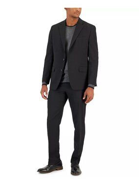 Van Heusen Mens Flex Plain Slim Fit Comfortable Suits Black Size 36R NWT